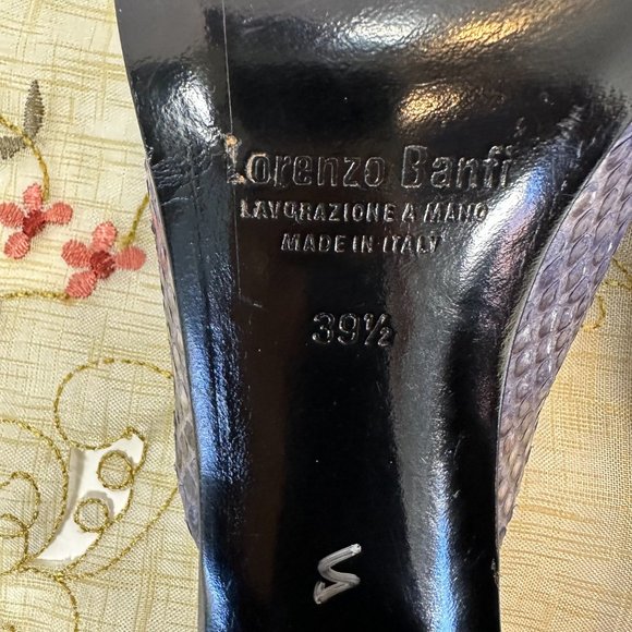 Leather Women's Shoes from Lorenzo Banfi from Milano Italy snake skin 9M - Picture 6 of 7